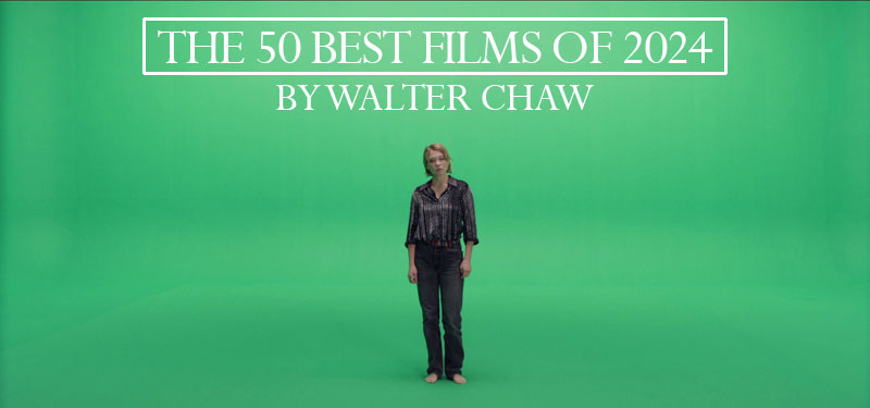 The 50 Best Films of 2024 title graphic featuring Lea Seydoux against a greenscreen